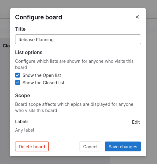 Gitlab creer Epic Release Planning