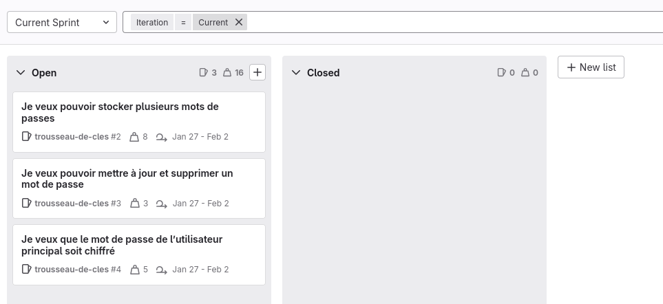 Gitlab current sprint issue board 